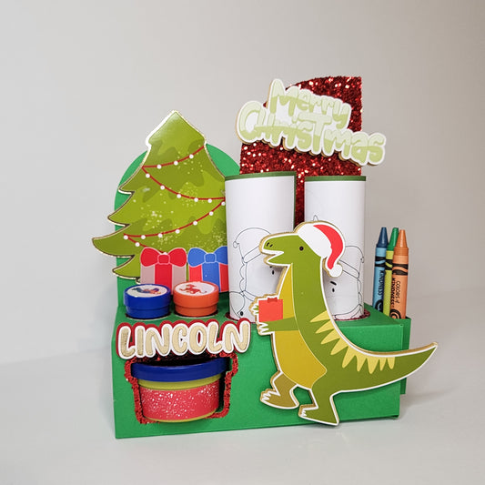 Christmas Activity Box, Christmas activity box, Dinosaur party favor Christmas party favor
