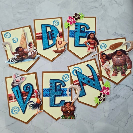 Vaiana banner, Vaiana theme banner,Vaiana party decoration, Vaiana banner