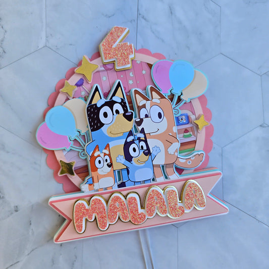 Bluey Cake topper, Bluey theme party, Bluey party