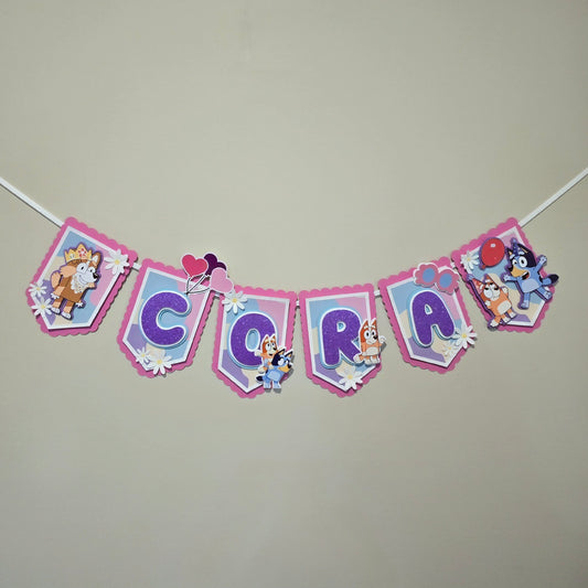 Bluey banner, Bluey theme banner, Bluey party decoration