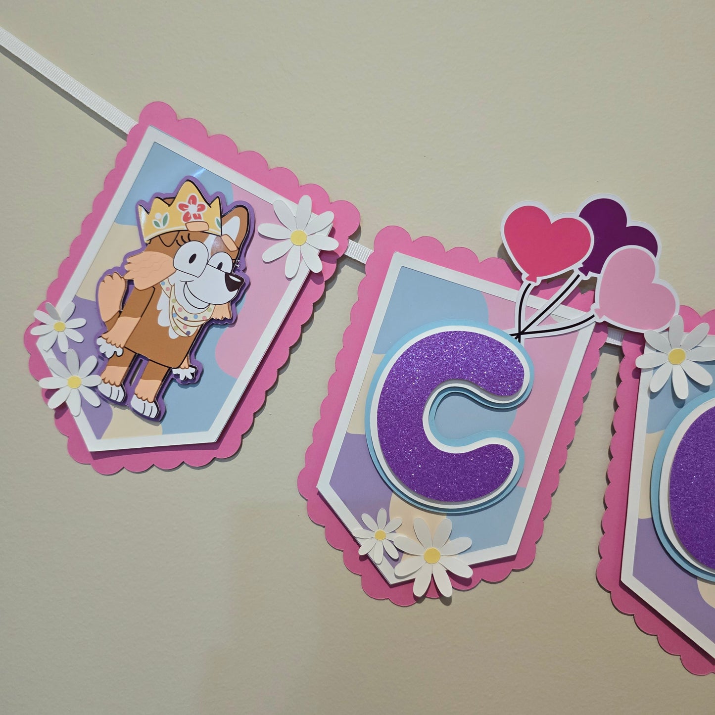 Bluey banner, Bluey theme banner, Bluey party decoration