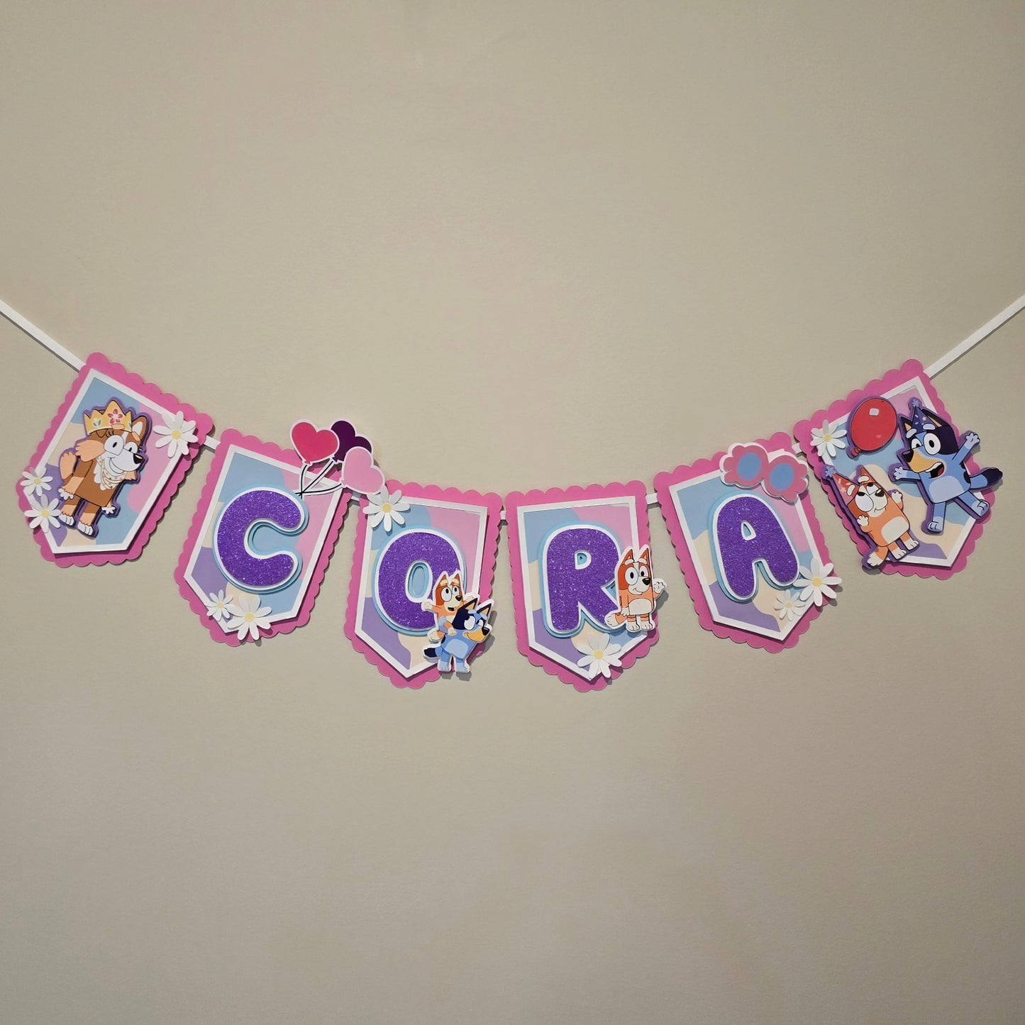 Bluey banner, Bluey theme banner, Bluey party decoration