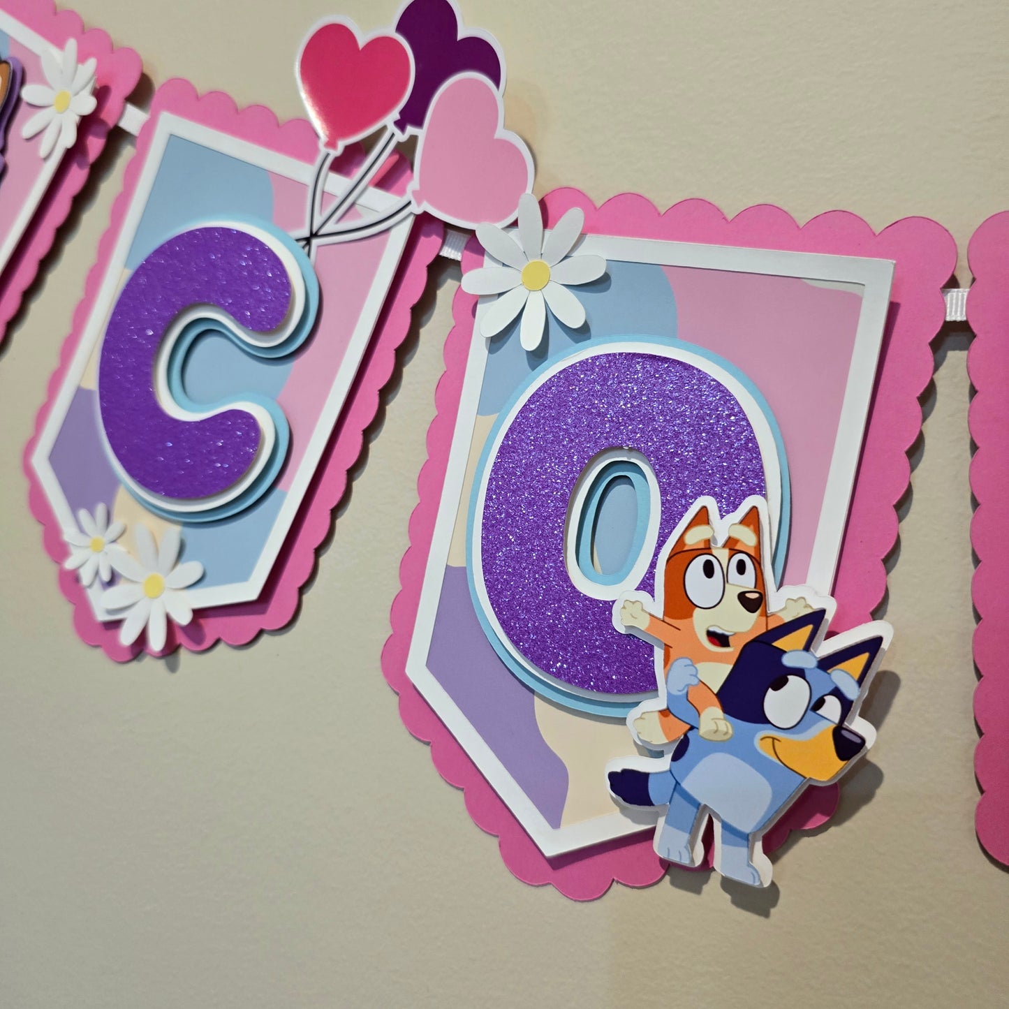 Bluey banner, Bluey theme banner, Bluey party decoration