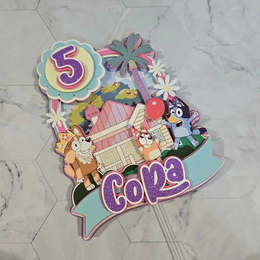Bluey Cake topper, Bluey theme party, Bluey party theme