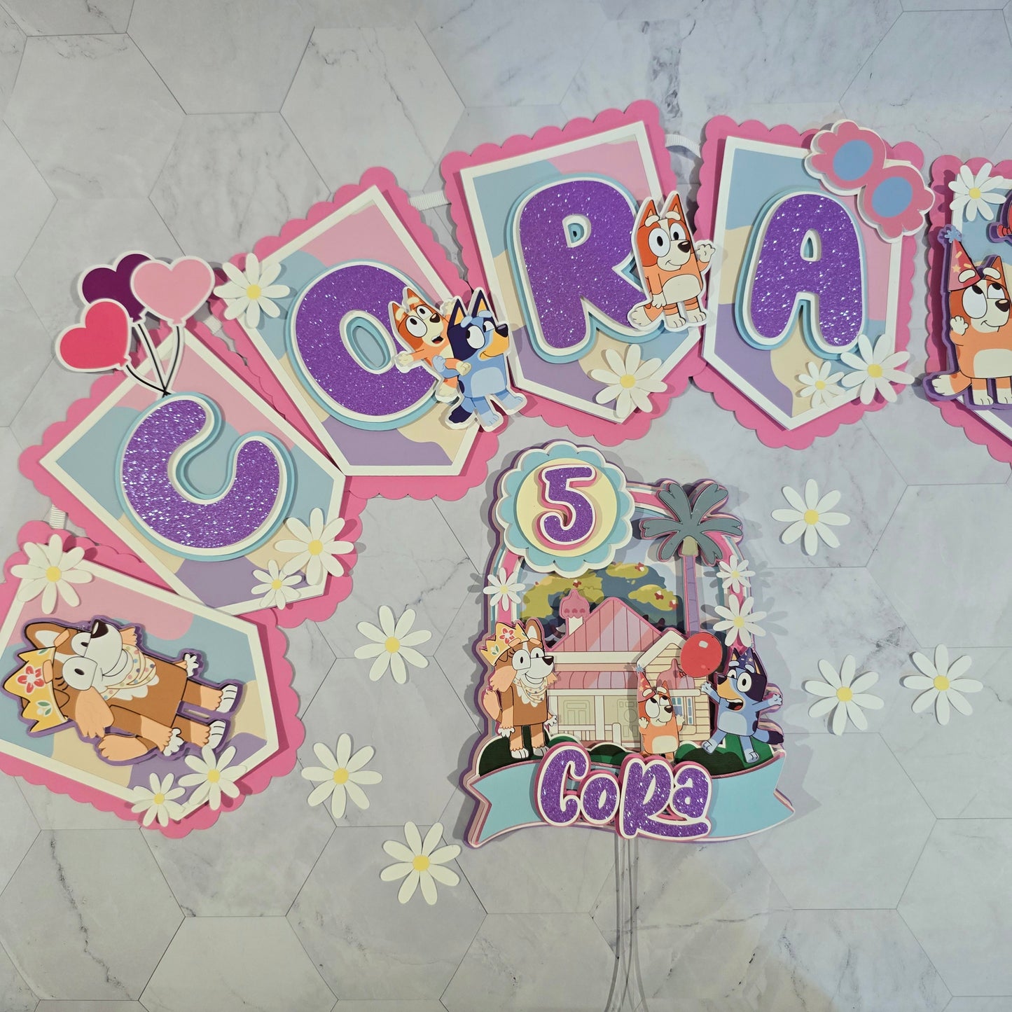 Bluey banner, Bluey theme banner, Bluey party decoration