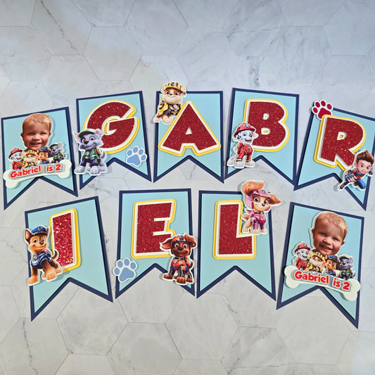 Paw Patrol banner, Paw Patrol theme banner, Paw Patrol party decoration