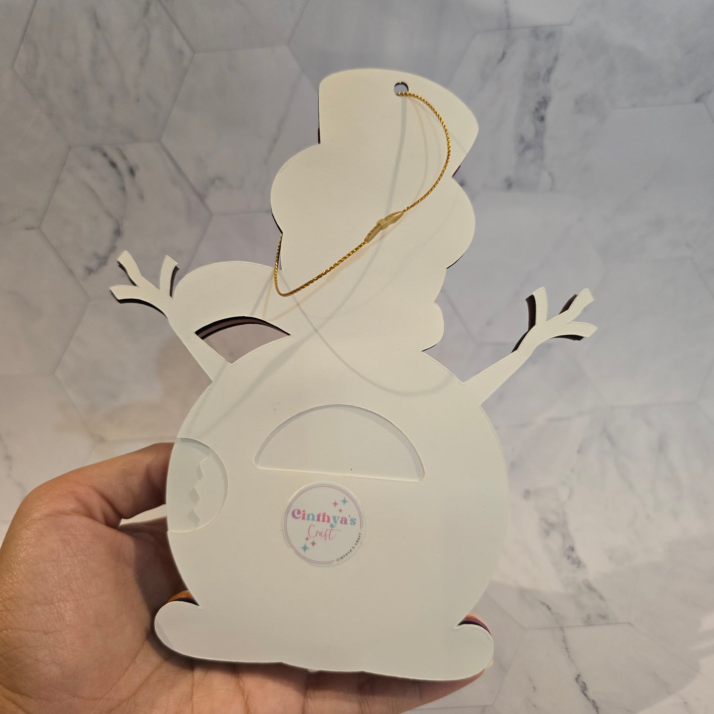 Snowman candy holder, Christmas Candy Holder with Refillable Ornament