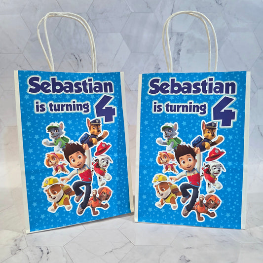 Paw Patrol Goodie bags, Paw Patrol gody bags, Paw Patrol party theme