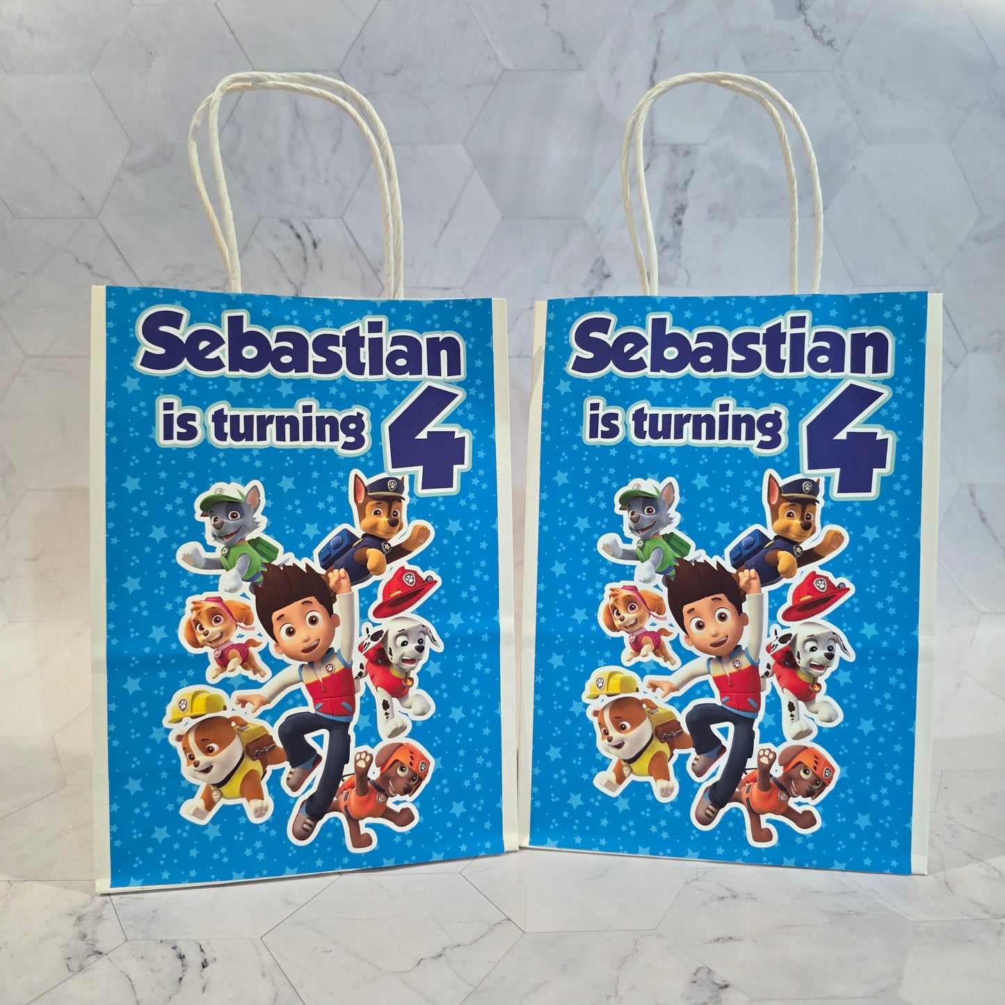 Paw Patrol Goodie bags, Paw Patrol gody bags, Paw Patrol party theme