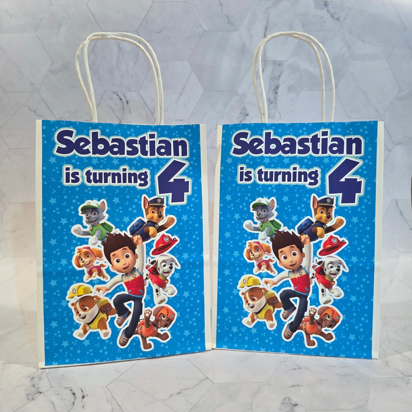 Paw Patrol Goodie bags, Paw Patrol gody bags, Paw Patrol party theme