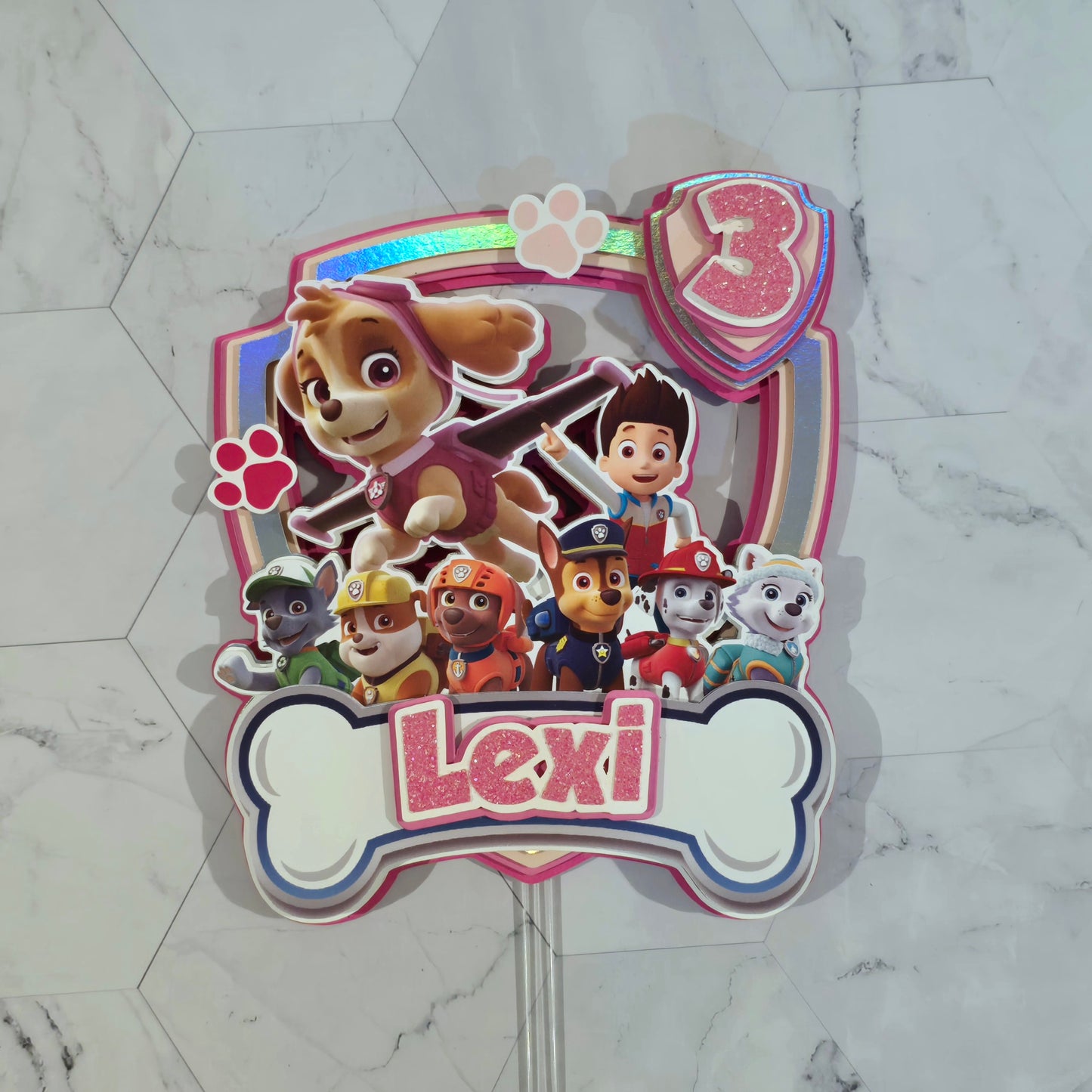 Paw Patrol Girly Cake topper, Dogs Cake topper, Paw patrol cake topper, Paw Patrol birthday