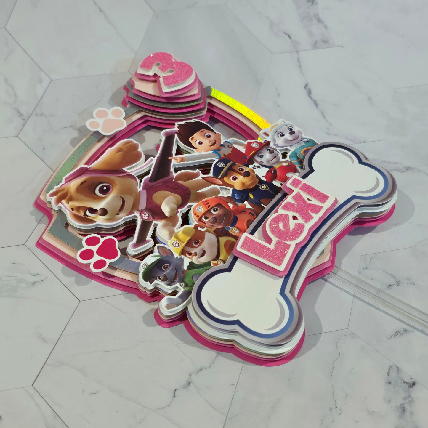 Paw Patrol Girly Cake topper, Dogs Cake topper, Paw patrol cake topper, Paw Patrol birthday