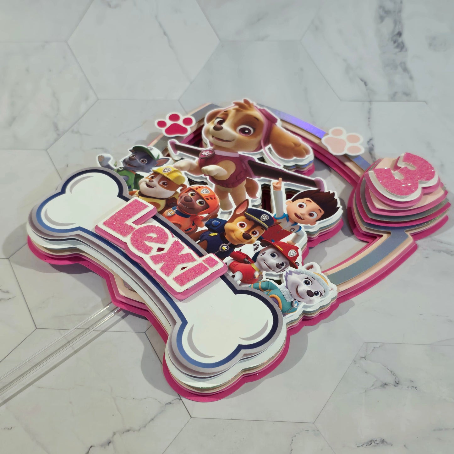 Paw Patrol Girly Cake topper, Dogs Cake topper, Paw patrol cake topper, Paw Patrol birthday