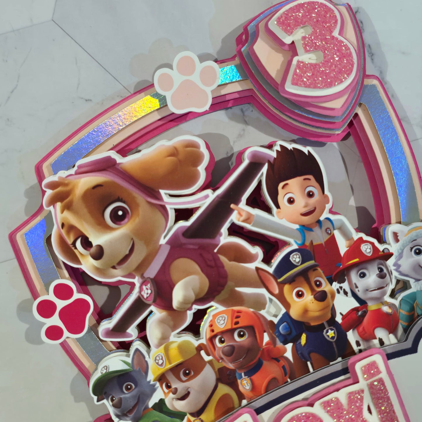 Paw Patrol Girly Cake topper, Dogs Cake topper, Paw patrol cake topper, Paw Patrol birthday