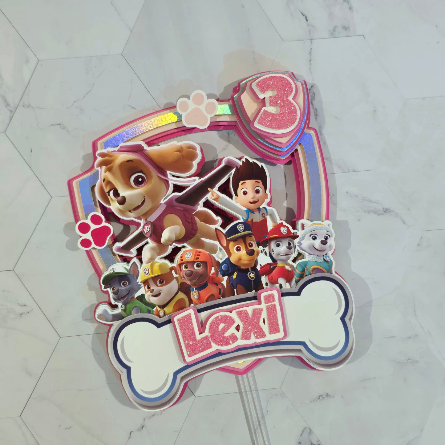 Paw Patrol Girly Cake topper, Dogs Cake topper, Paw patrol cake topper, Paw Patrol birthday