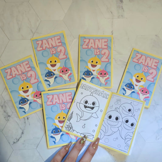 Baby Shark mini coloring books, Baby Shark mini coloring pages,Baby shark party favors
