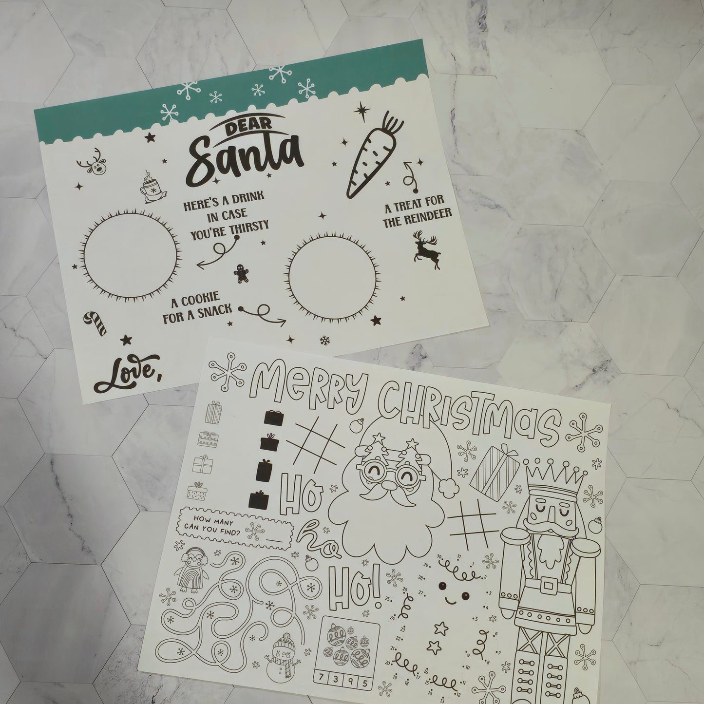Christmas Activity Pack for Kids – Coloring Book, Santa Letter, Countdown, Placemats & Stickers
