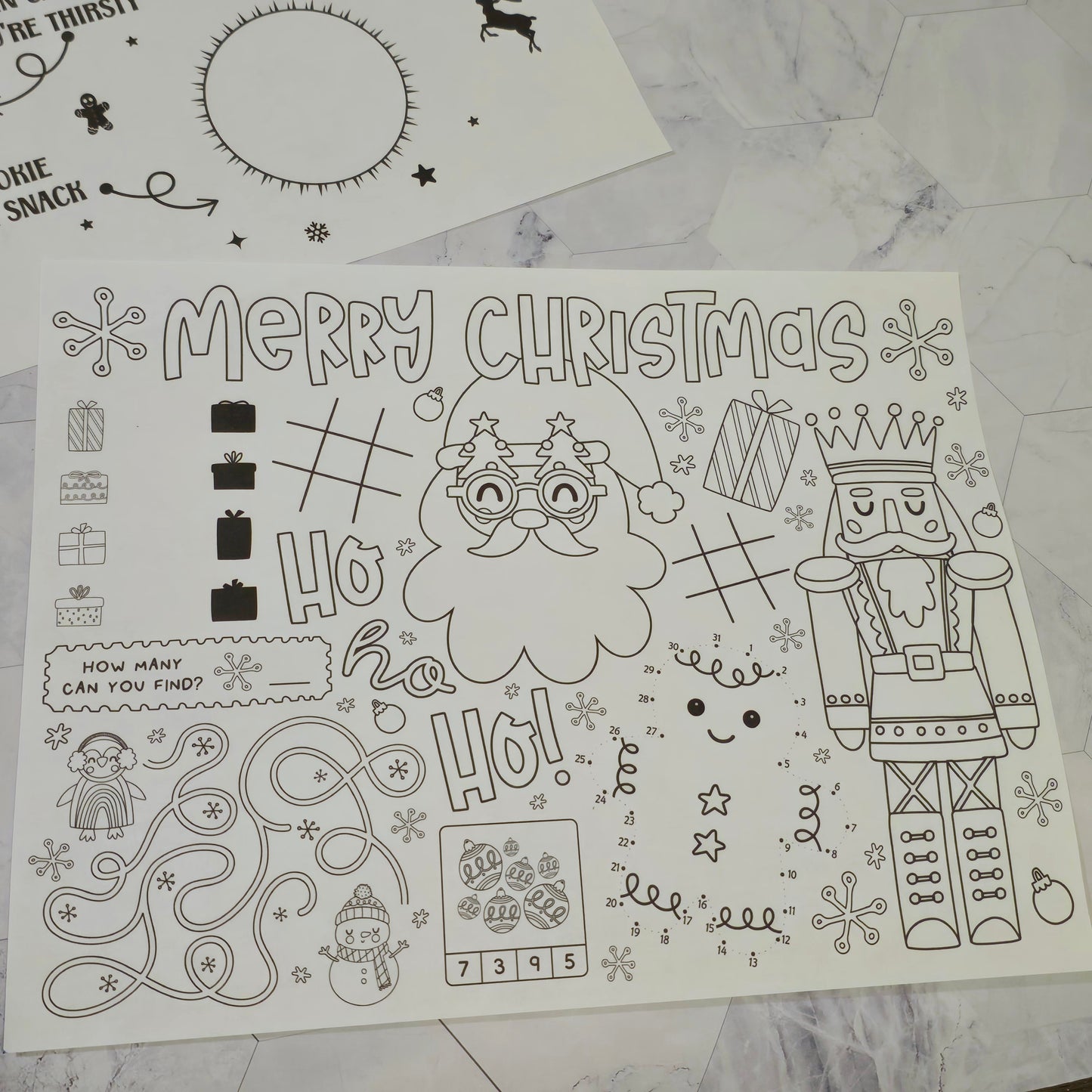 Christmas Activity Pack for Kids – Coloring Book, Santa Letter, Countdown, Placemats & Stickers