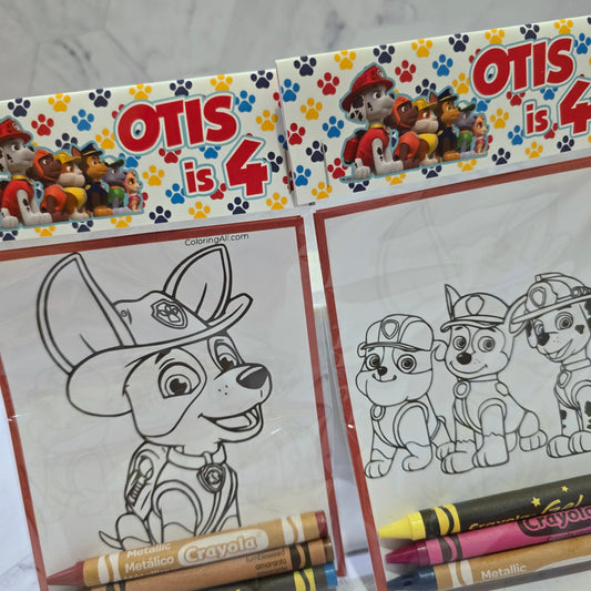 Red Paw Patrol Coloring books, Paw Patrol party favors, Paw Patrol birthday