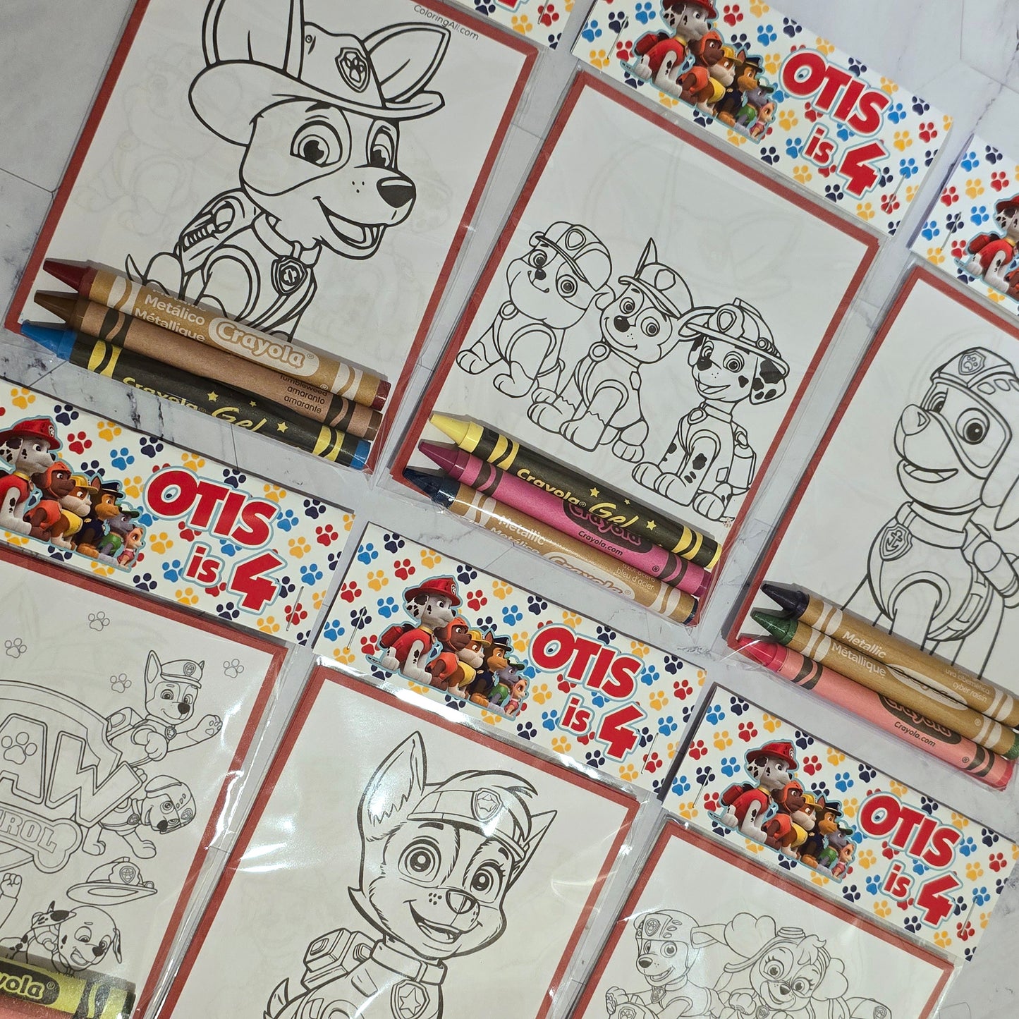 Red Paw Patrol Coloring books, Paw Patrol party favors, Paw Patrol birthday