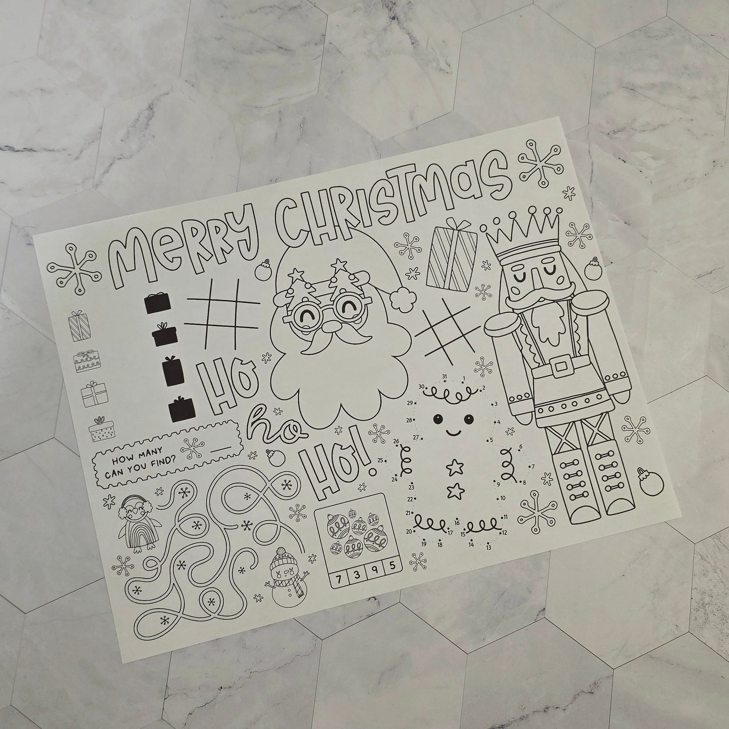 Christmas Activity Pack for Kids – Coloring Book, Santa Letter, Countdown, Placemats & Stickers
