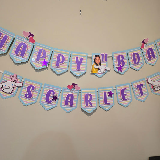 Cinnamoroll banner, Cinnamoroll theme banner, Cinnamoroll party decoration