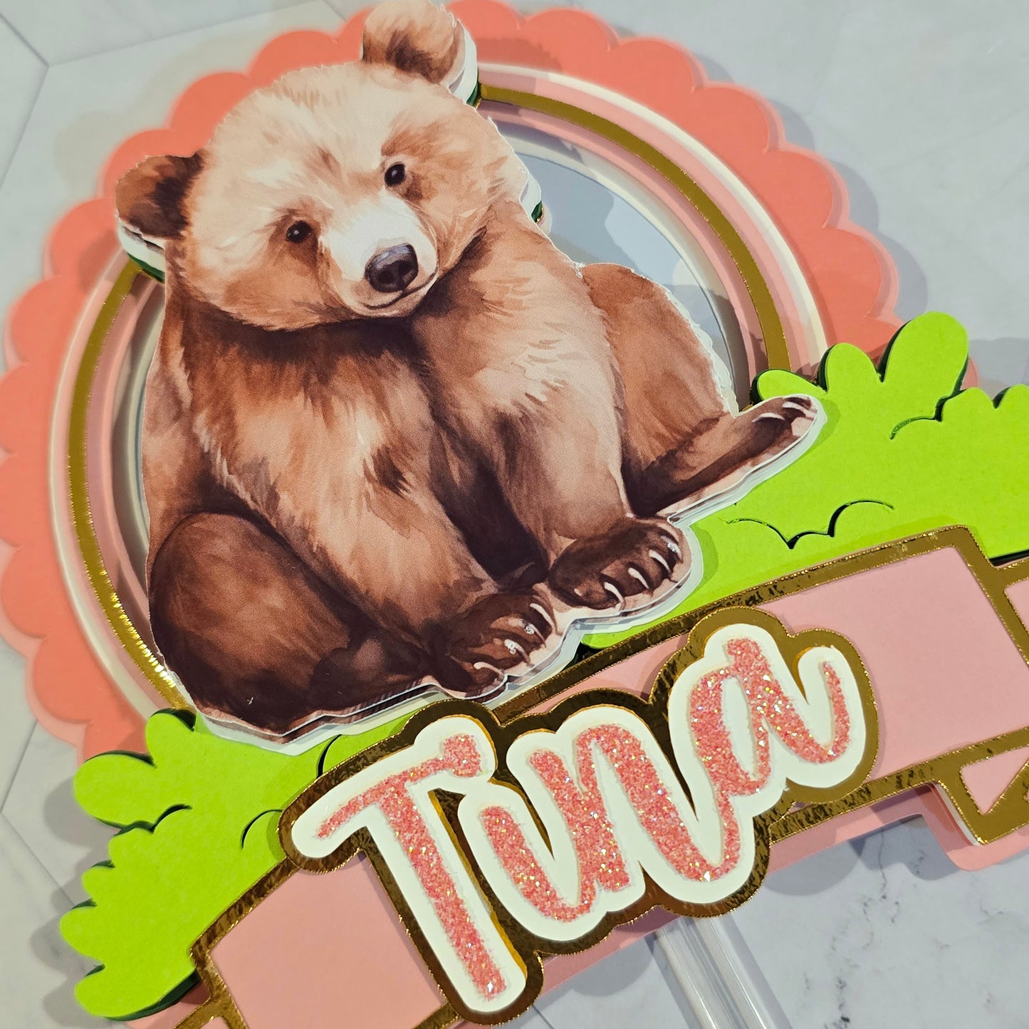Brown Bear Cake topper, Bear theme party, Brown bear party theme