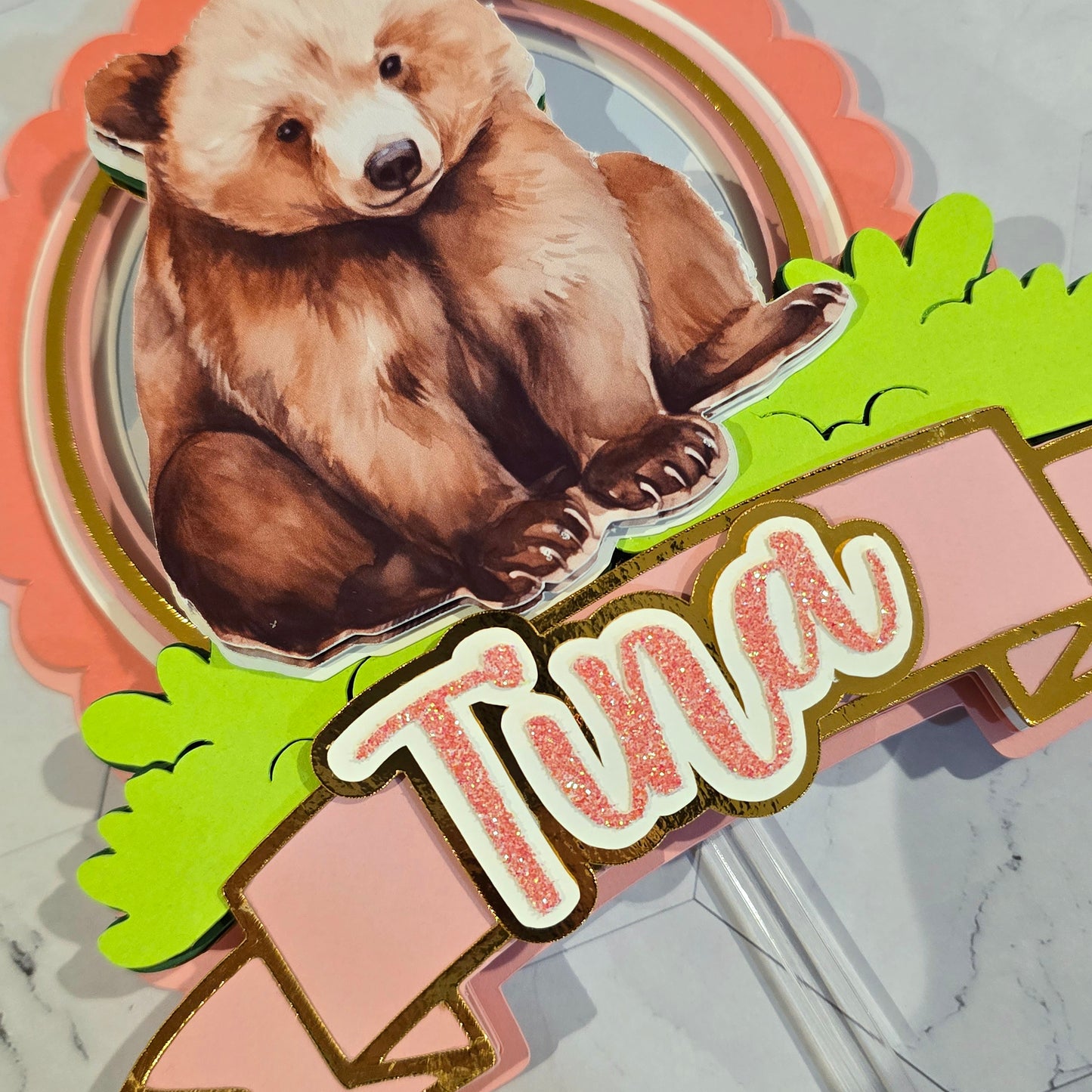 Brown Bear Cake topper, Bear theme party, Brown bear party theme
