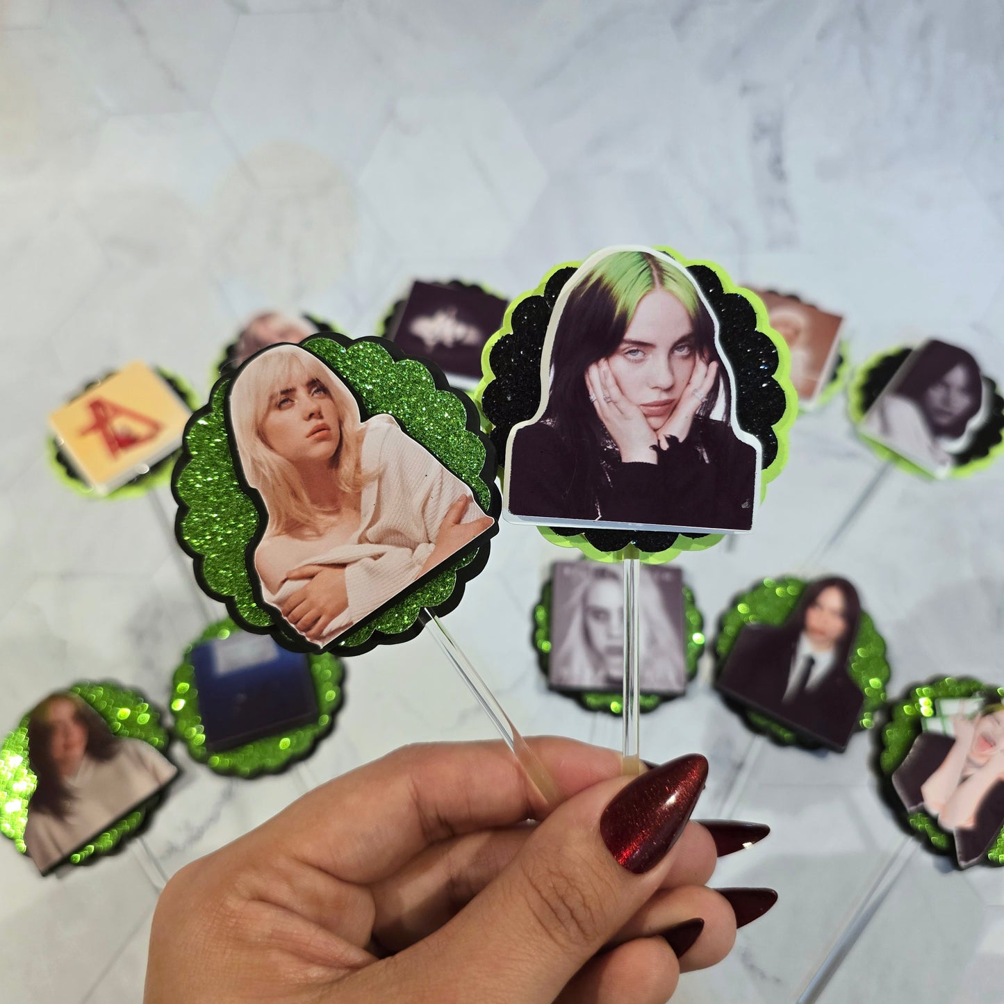 Billie Eilish Cupcake Topper, Billie Eilish cupcake decor, Billie Eilish birthday