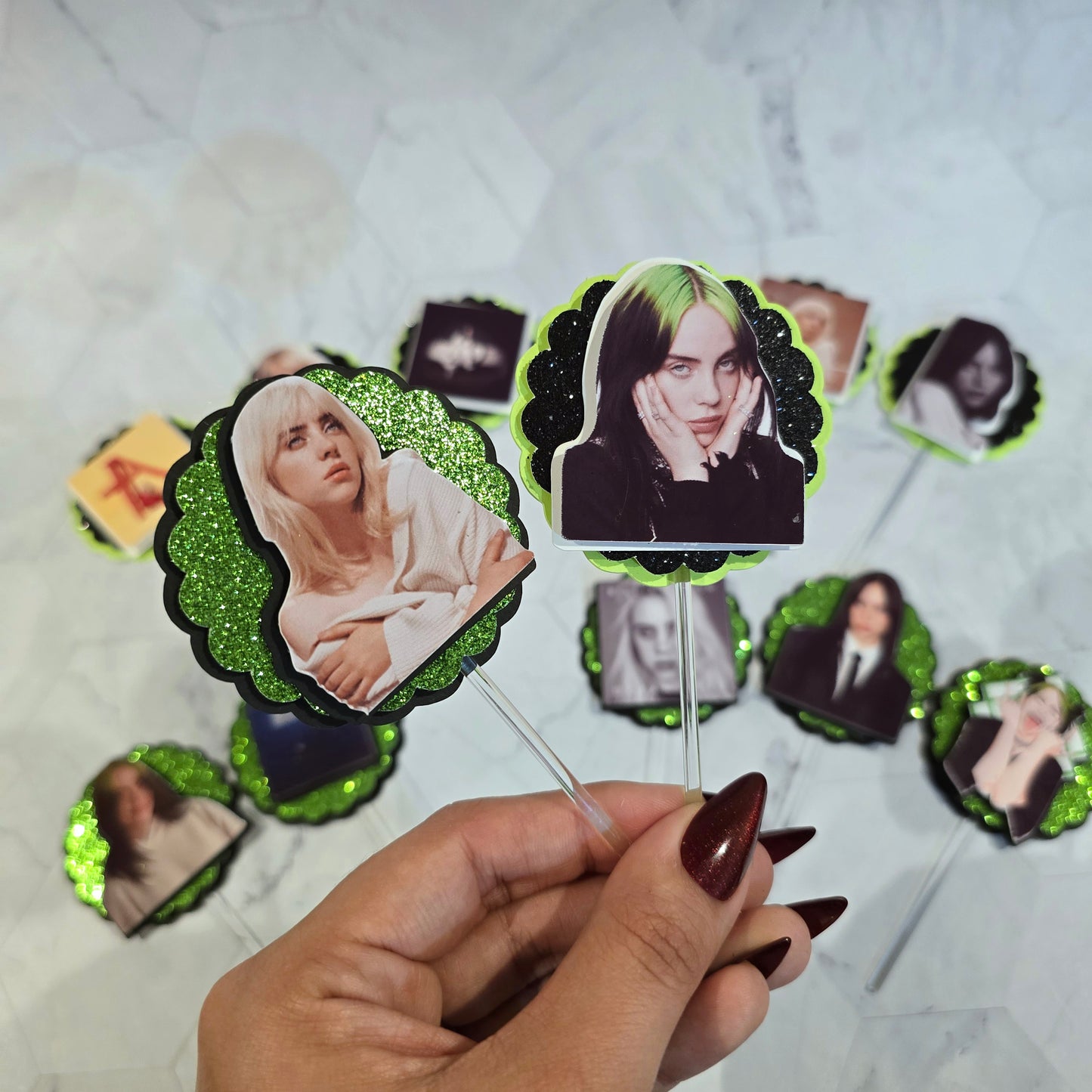 Billie Eilish Cupcake Topper, Billie Eilish cupcake decor, Billie Eilish birthday