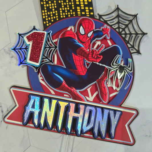 Spider Man Cake topper, Super hero theme party, Spiderman party