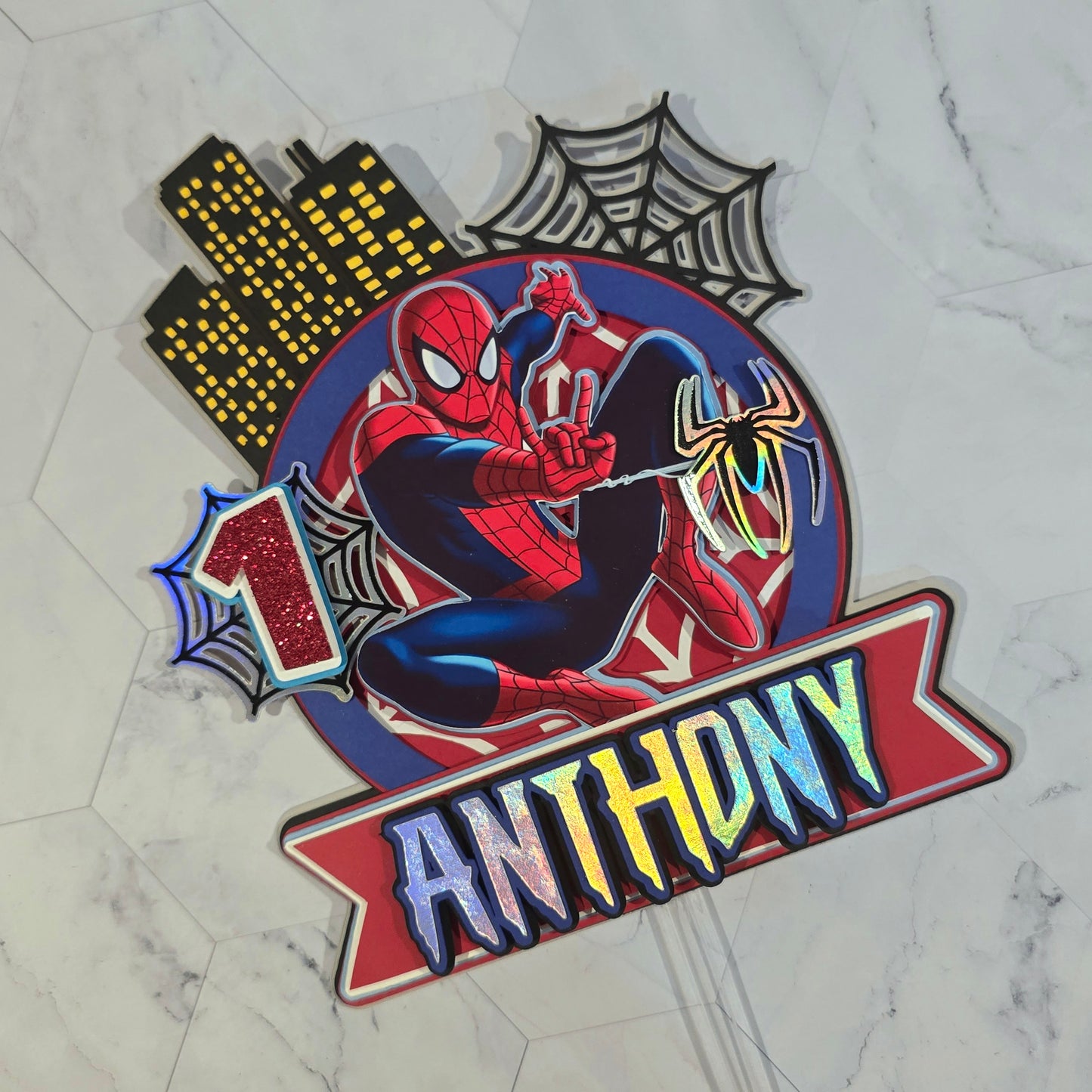 Spider Man Cake topper, Super hero theme party, Spiderman party