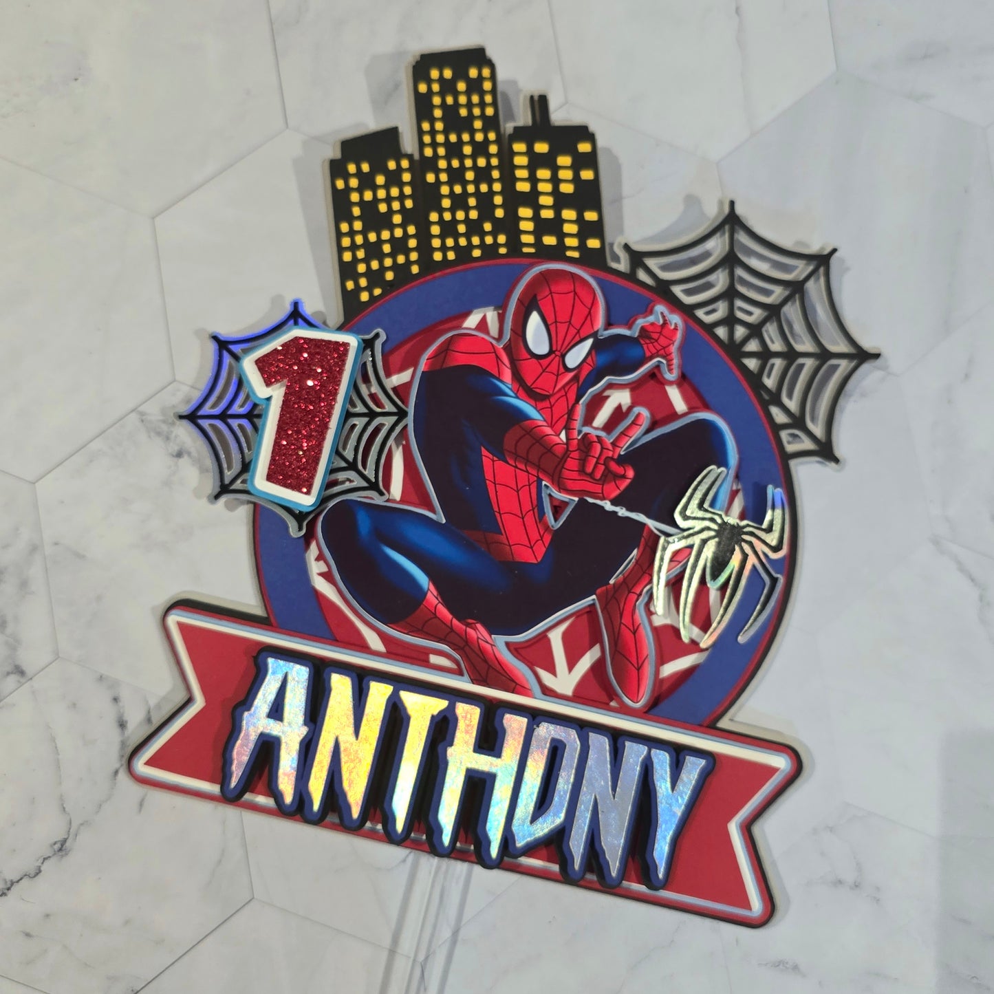 Spider Man Cake topper, Super hero theme party, Spiderman party