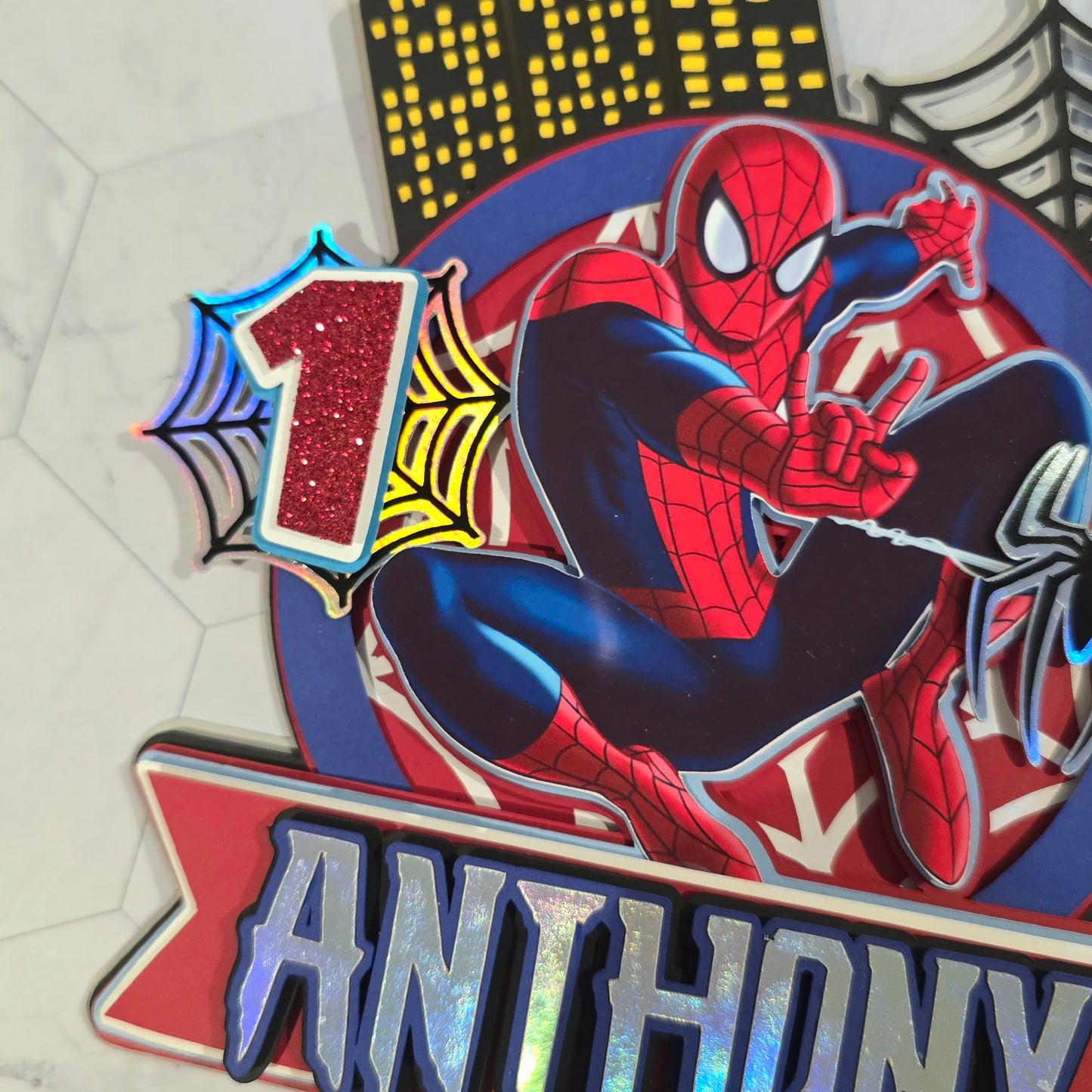 Spider Man Cake topper, Super hero theme party, Spiderman party
