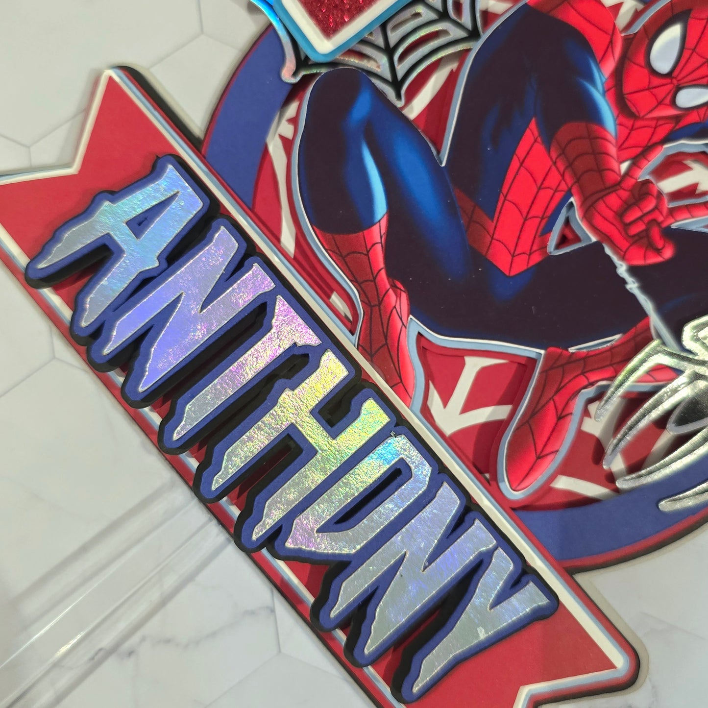 Spider Man Cake topper, Super hero theme party, Spiderman party