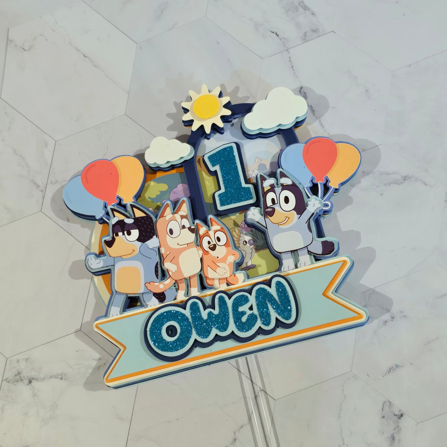 Bluey Cake topper for boys , Bluey theme party, Boy's Bluey party theme