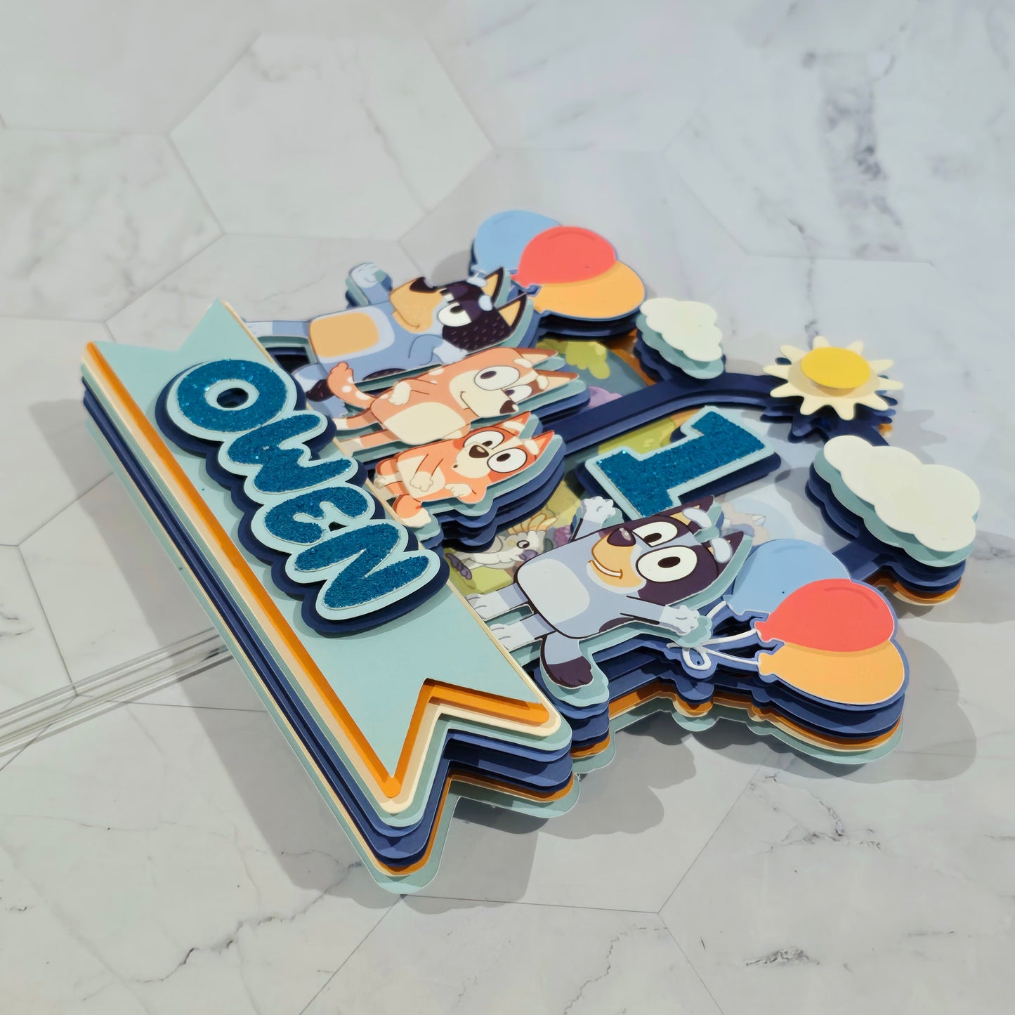 Bluey Cake topper for boys , Bluey theme party, Boy's Bluey party theme