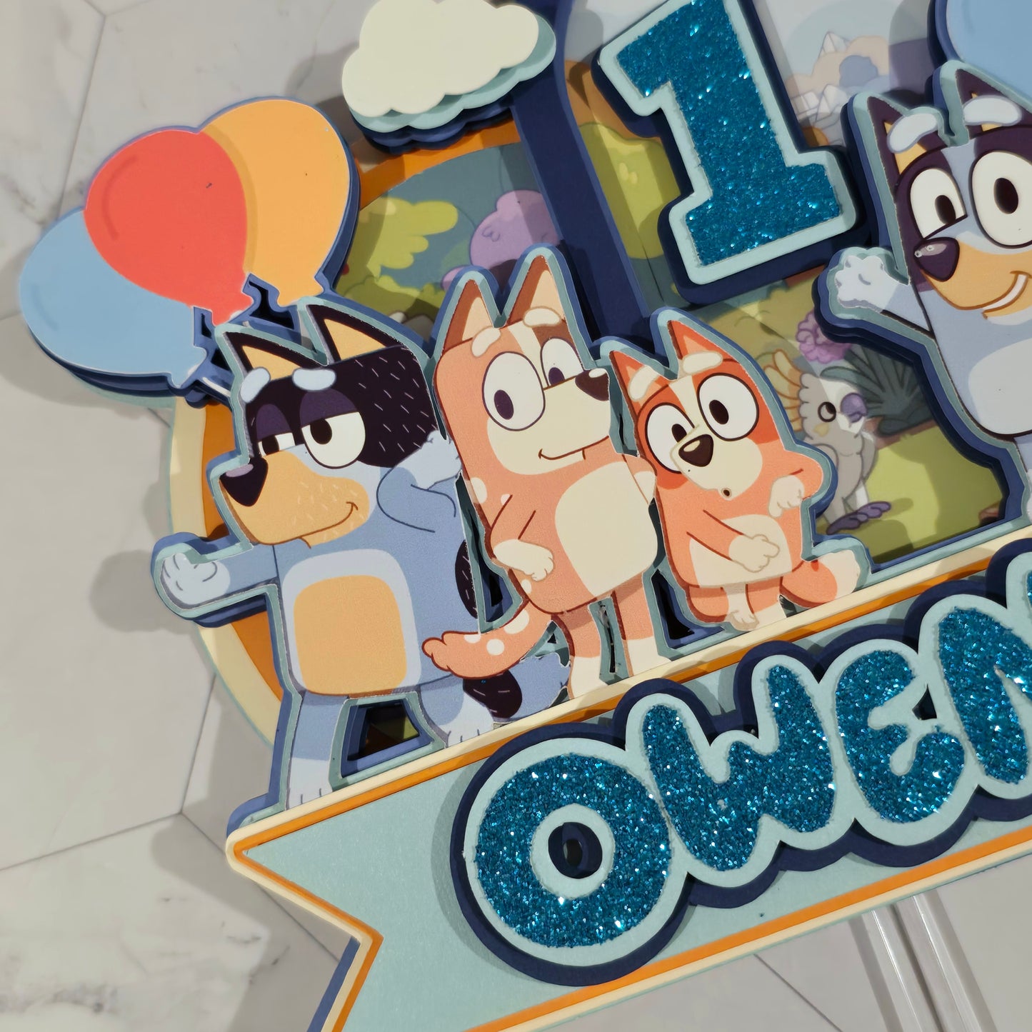 Bluey Cake topper for boys , Bluey theme party, Boy's Bluey party theme