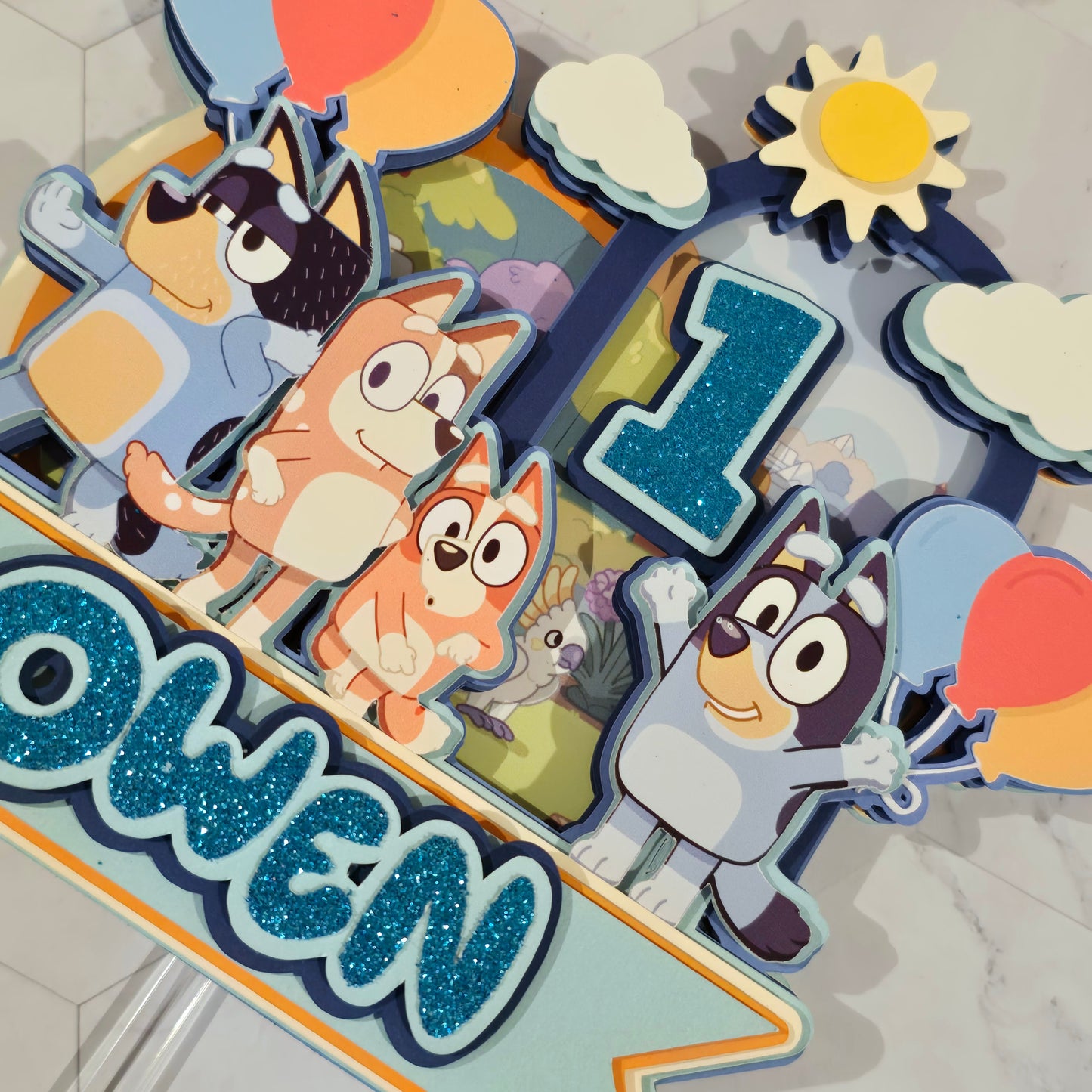 Bluey Cake topper for boys , Bluey theme party, Boy's Bluey party theme