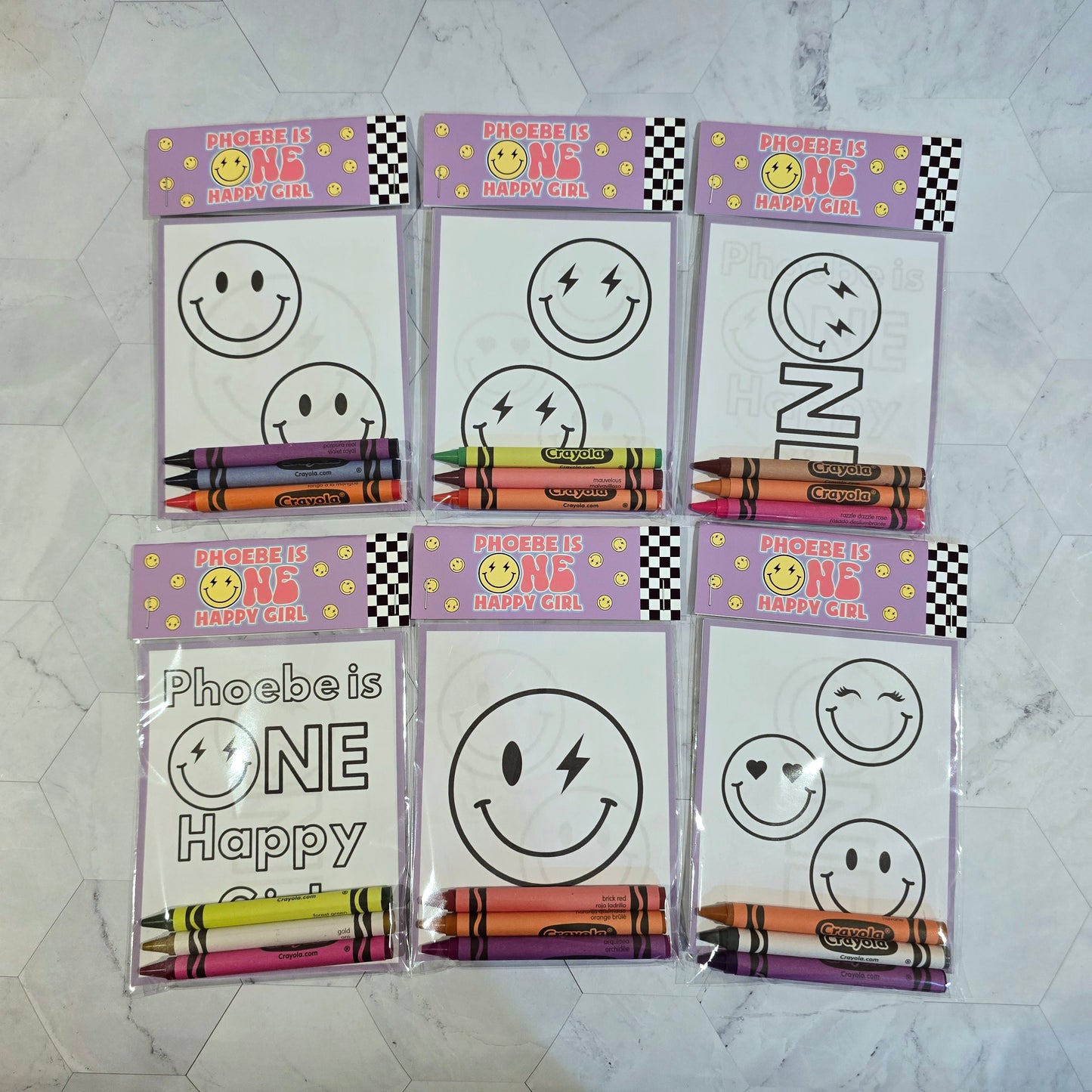 One happy Girl coloring books, One happy Girl coloring pages, One happy girl party favors