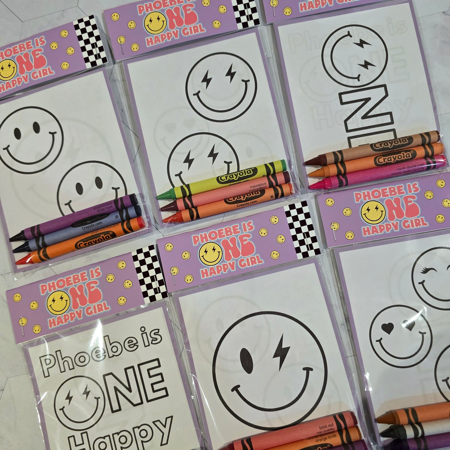 One happy Girl coloring books, One happy Girl coloring pages, One happy girl party favors