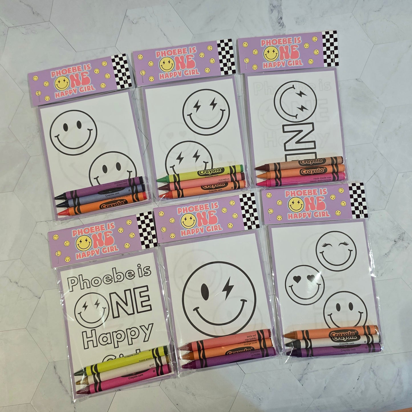 One happy Girl coloring books, One happy Girl coloring pages, One happy girl party favors