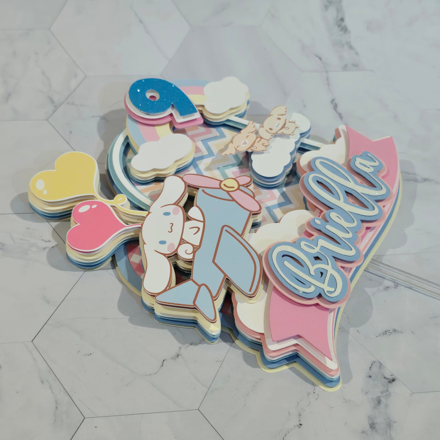 Cinnamoroll Cake topper, Cinnamoroll topper,Cinnamoroll party theme, Sanrio birthday
