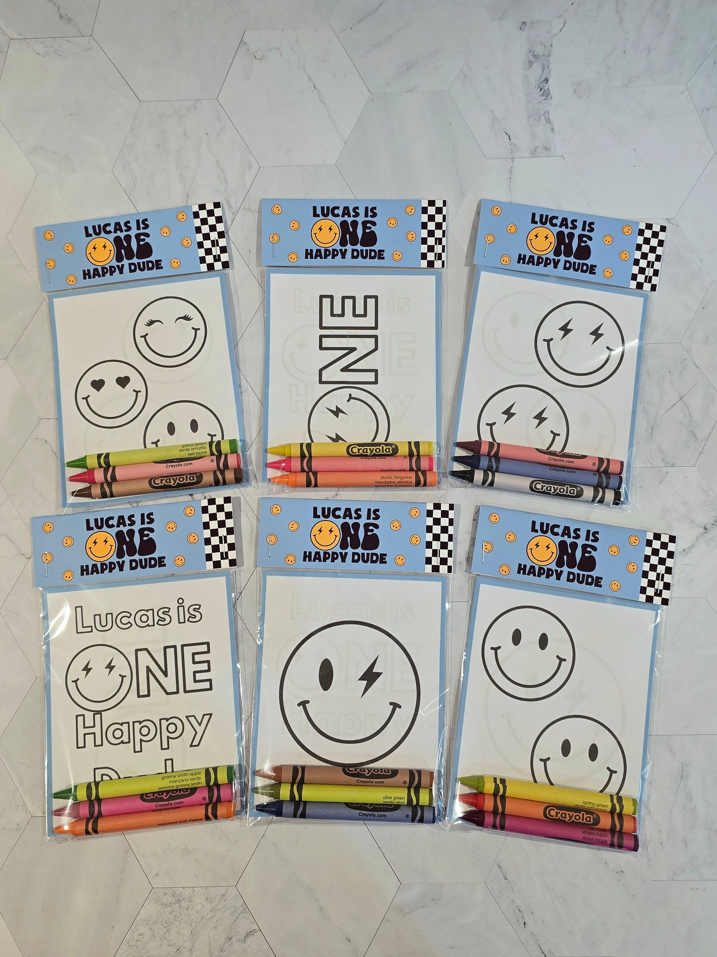 Blue One happy dude coloring books, One happy dude coloring pages, One happy dude party favors