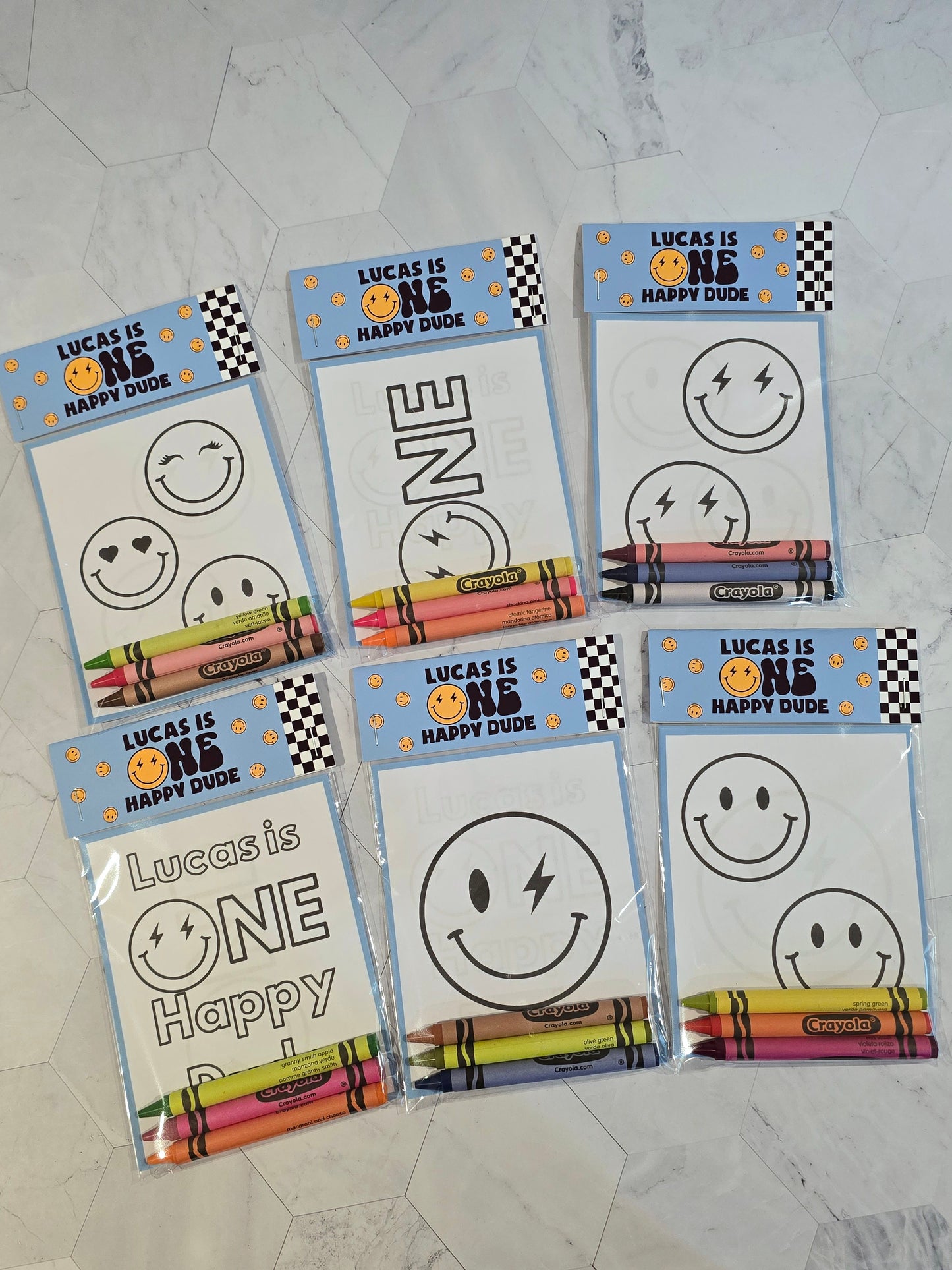 Blue One happy dude coloring books, One happy dude coloring pages, One happy dude party favors