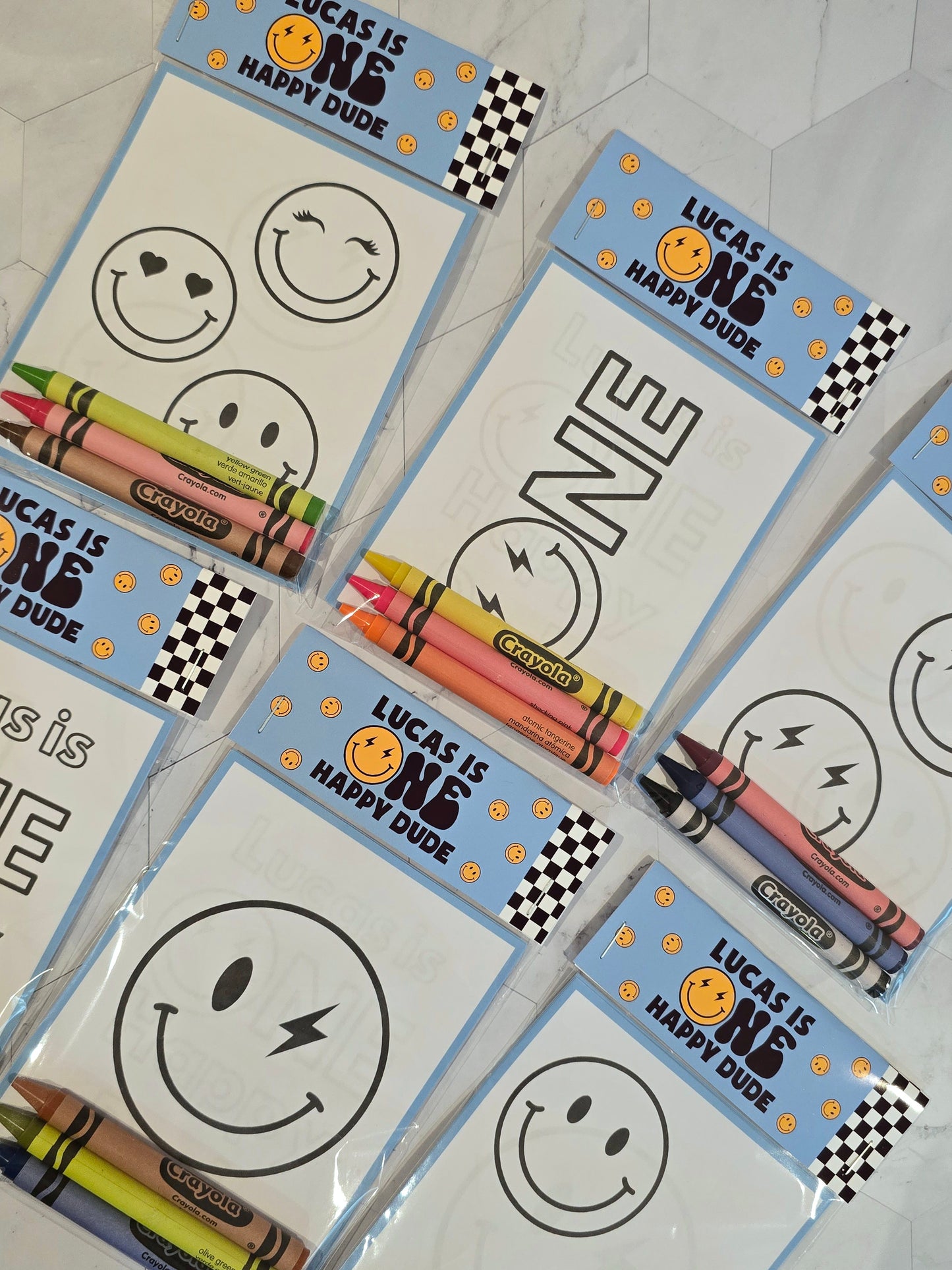 Blue One happy dude coloring books, One happy dude coloring pages, One happy dude party favors