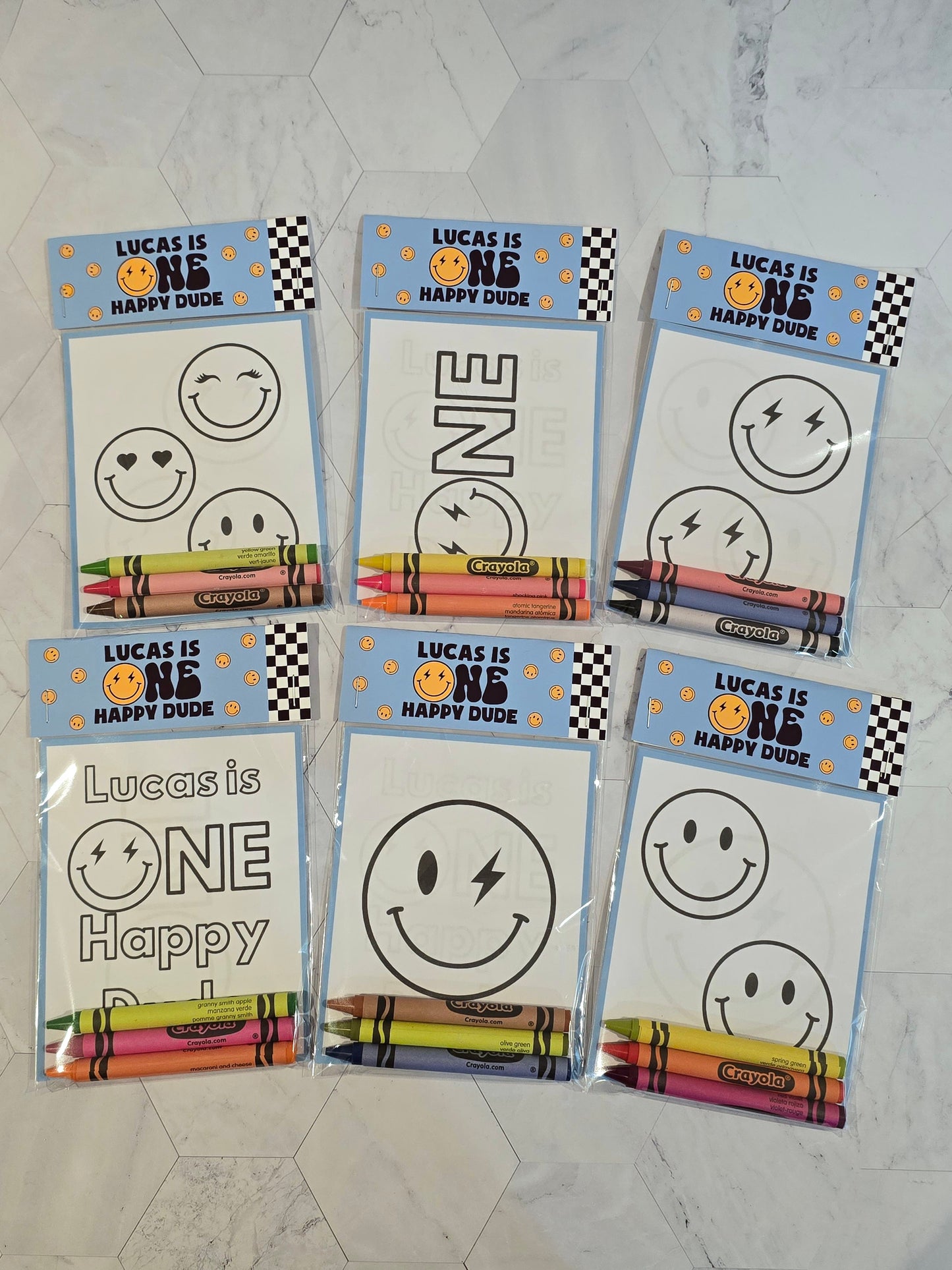 Blue One happy dude coloring books, One happy dude coloring pages, One happy dude party favors