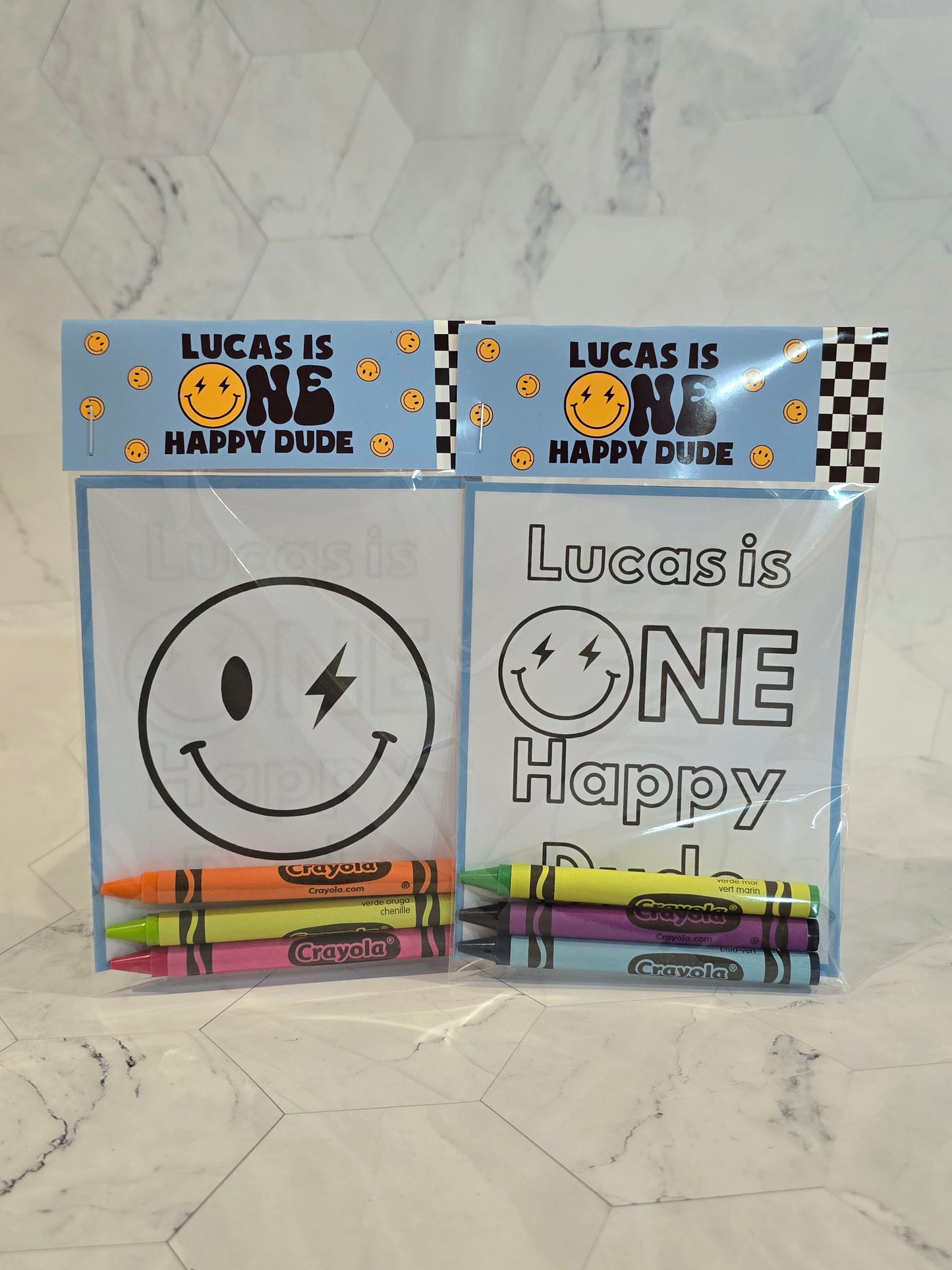 Blue One happy dude coloring books, One happy dude coloring pages, One happy dude party favors