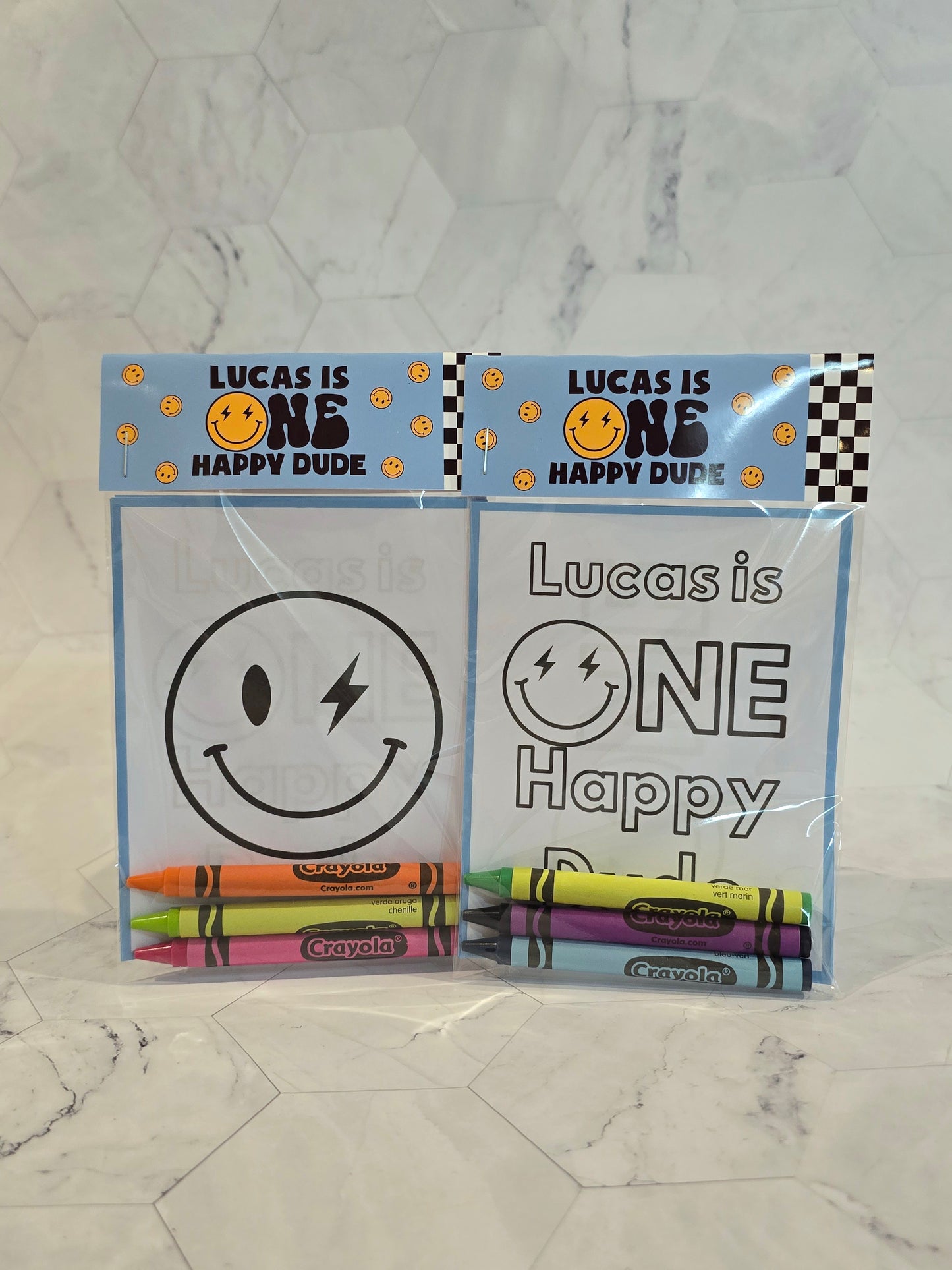 Blue One happy dude coloring books, One happy dude coloring pages, One happy dude party favors