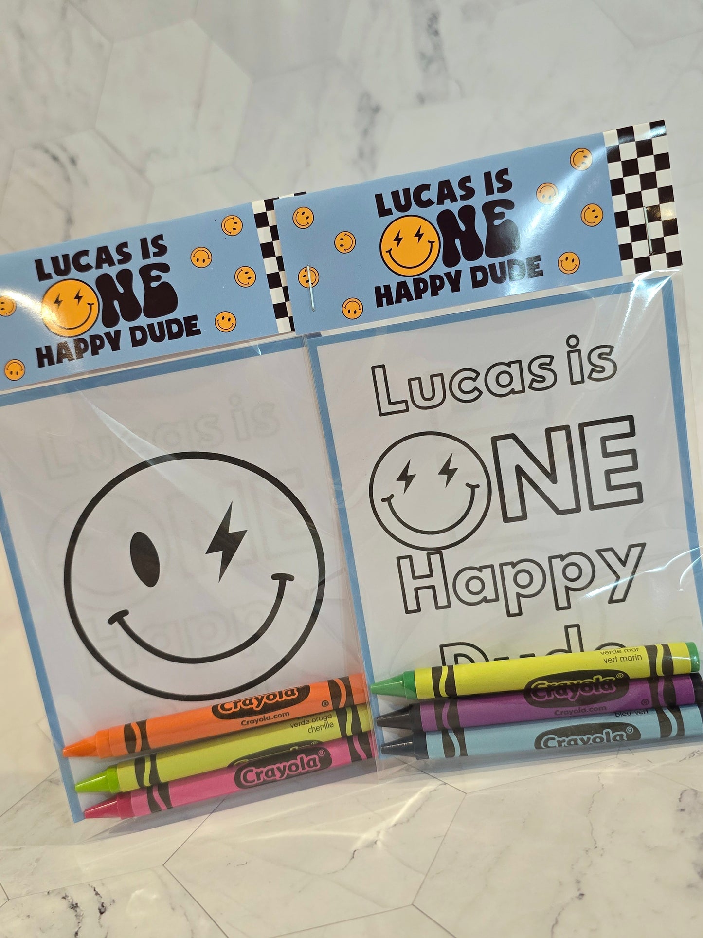 Blue One happy dude coloring books, One happy dude coloring pages, One happy dude party favors